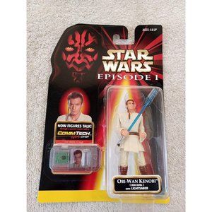 1998 NIB New Star Wars Episode I Obi-Won Kenobi Talking ComTech Chip Figure